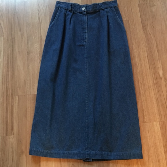 Gotcha Covered Vintage Denim Dark Blue Maxi Skirt - Picture 1 of 8